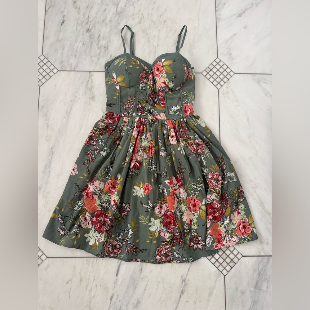 Floral Strapless Dress